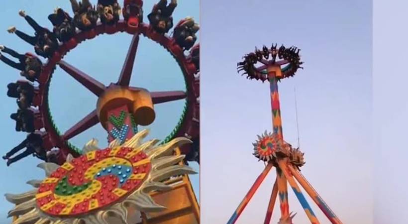 Watch: Tourists Hang Upside Down On Broken Amusement Park Ride In China