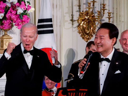 South Korean President sings at White House. Joe Biden's response is…